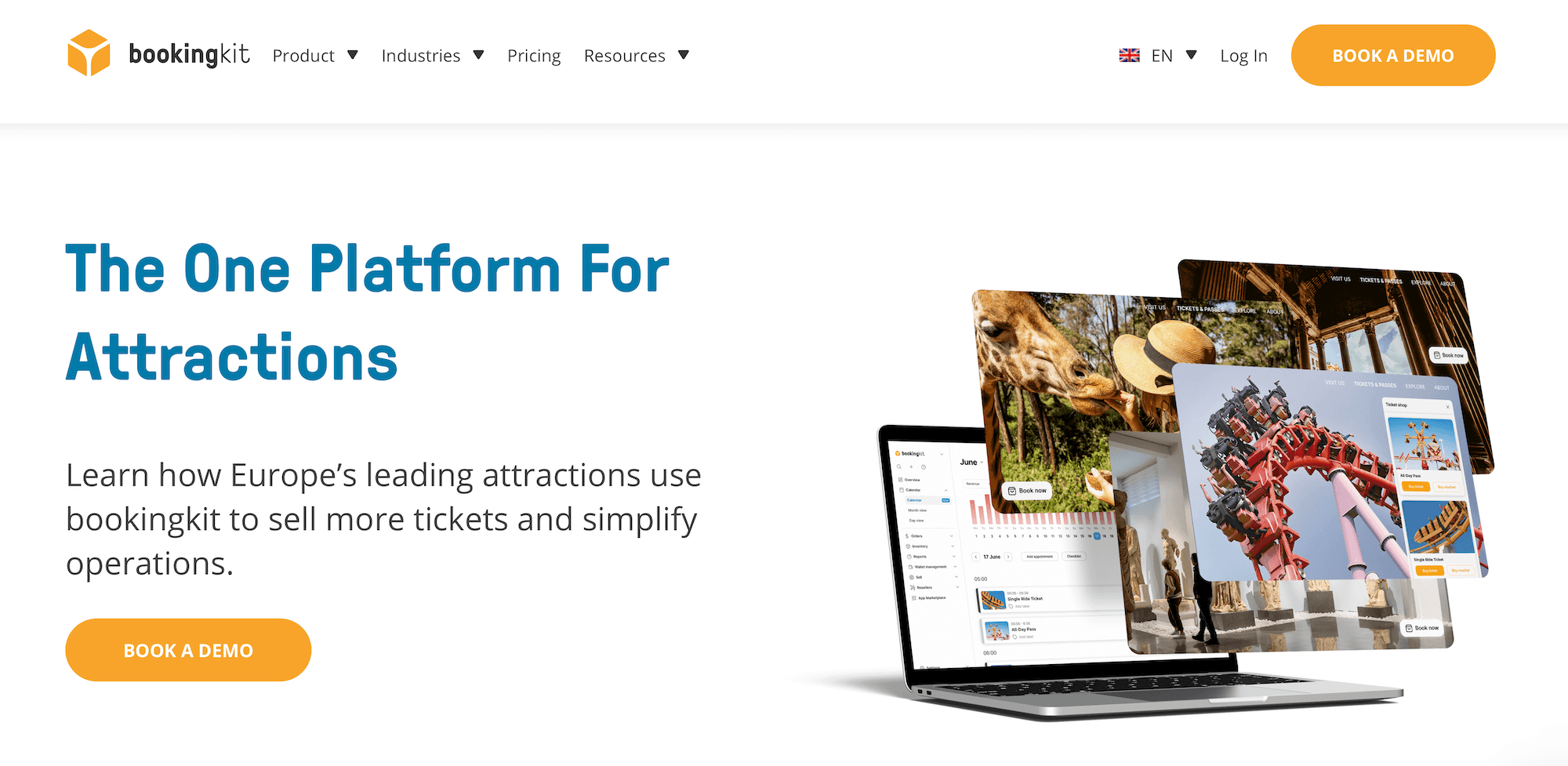 bookingkit homepage: The Professional Booking Software for Tours, Activities & Attractions