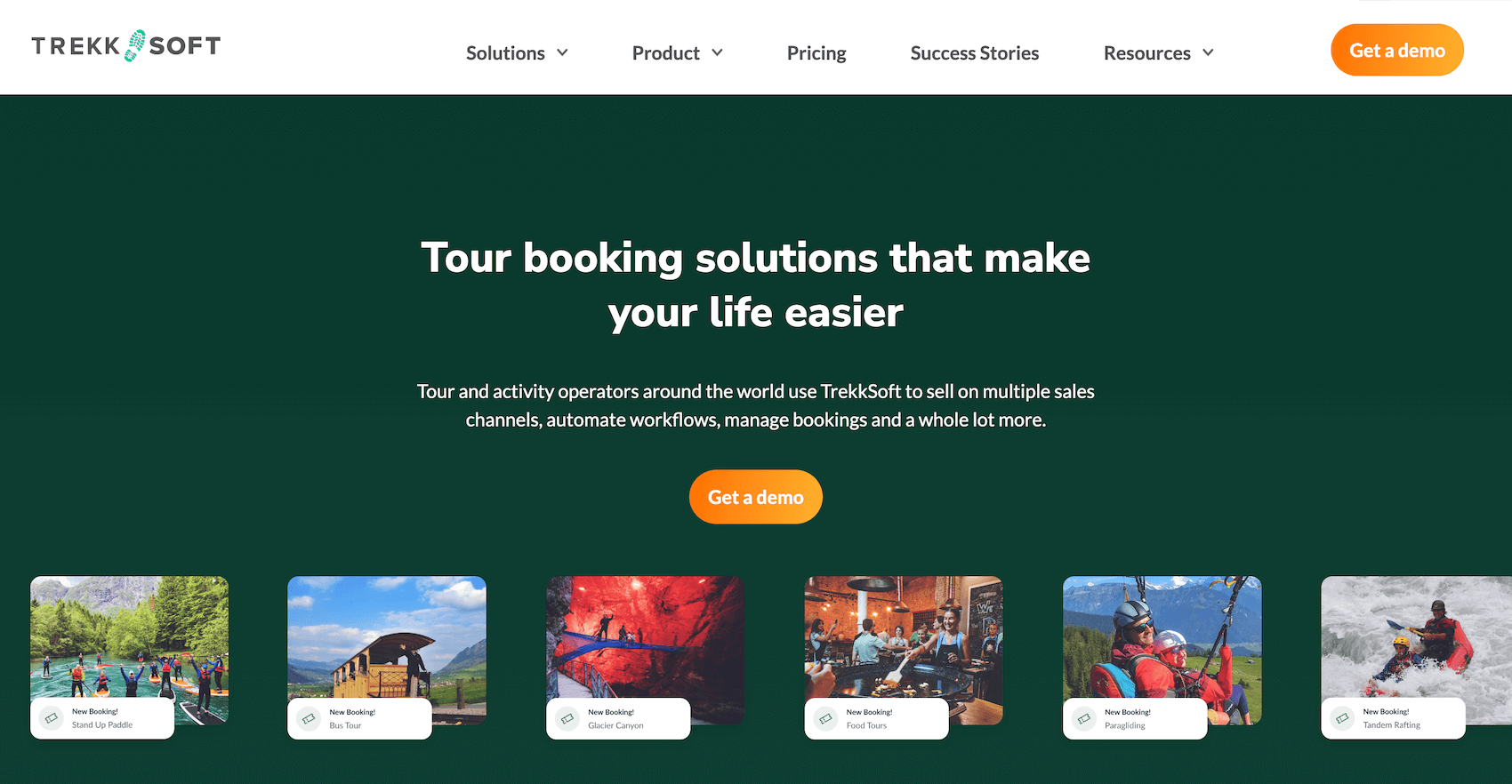TrekkSoft homepage: Tour booking solutions that make your life easier