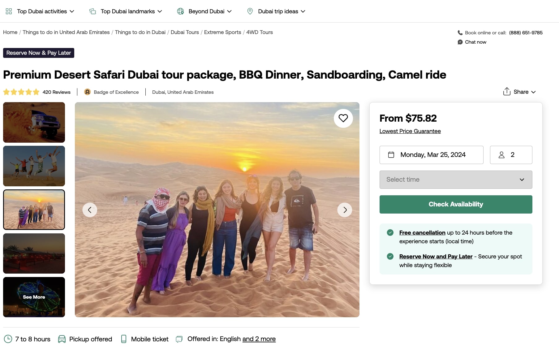 Viator: Premium Desert Safari Dubai tour package, BBQ Dinner, Sandboarding, Camel Ride