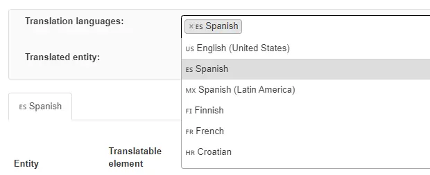 Website content translations