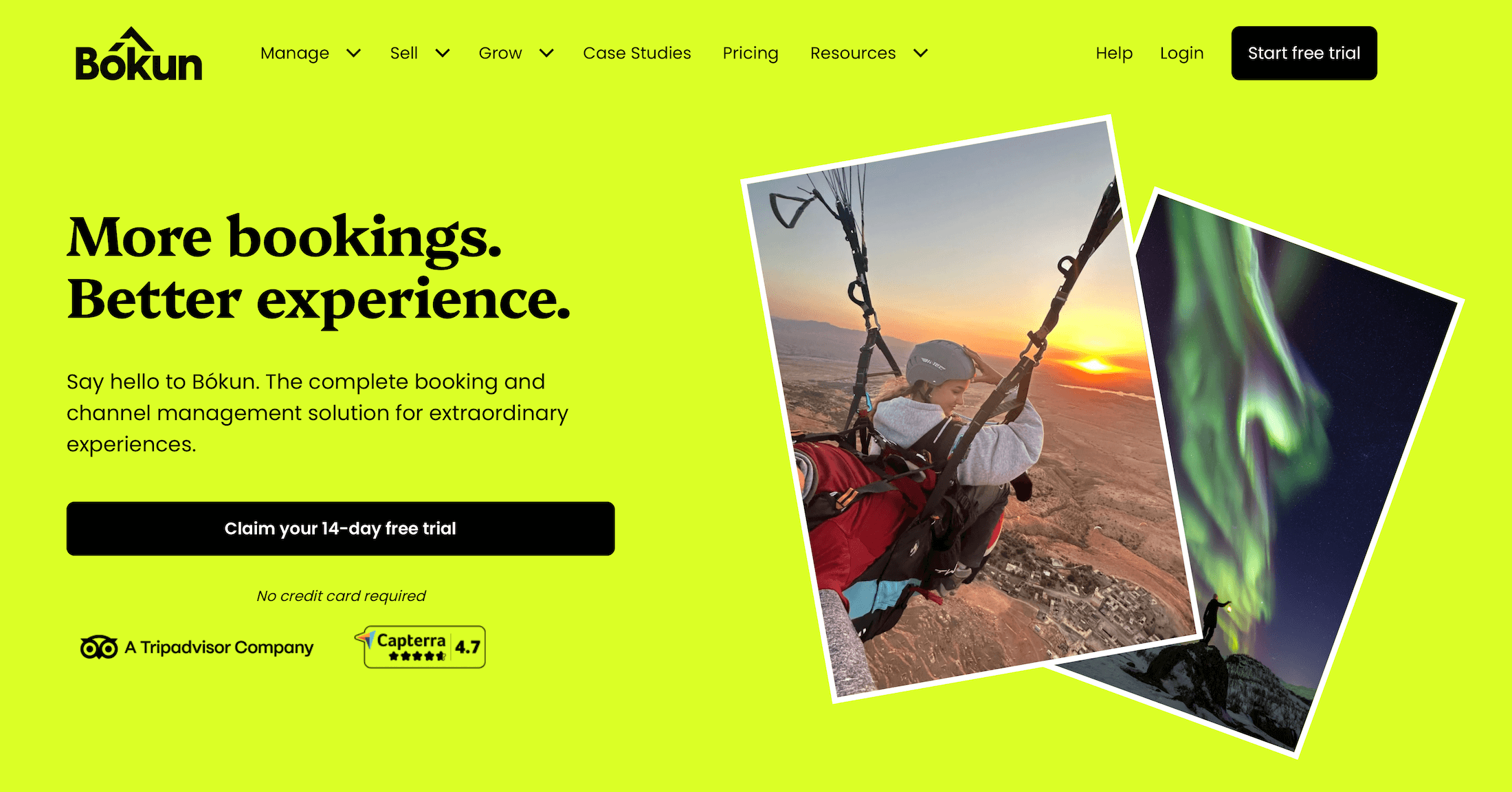 Bókun homepage: More bookings. Better experience.