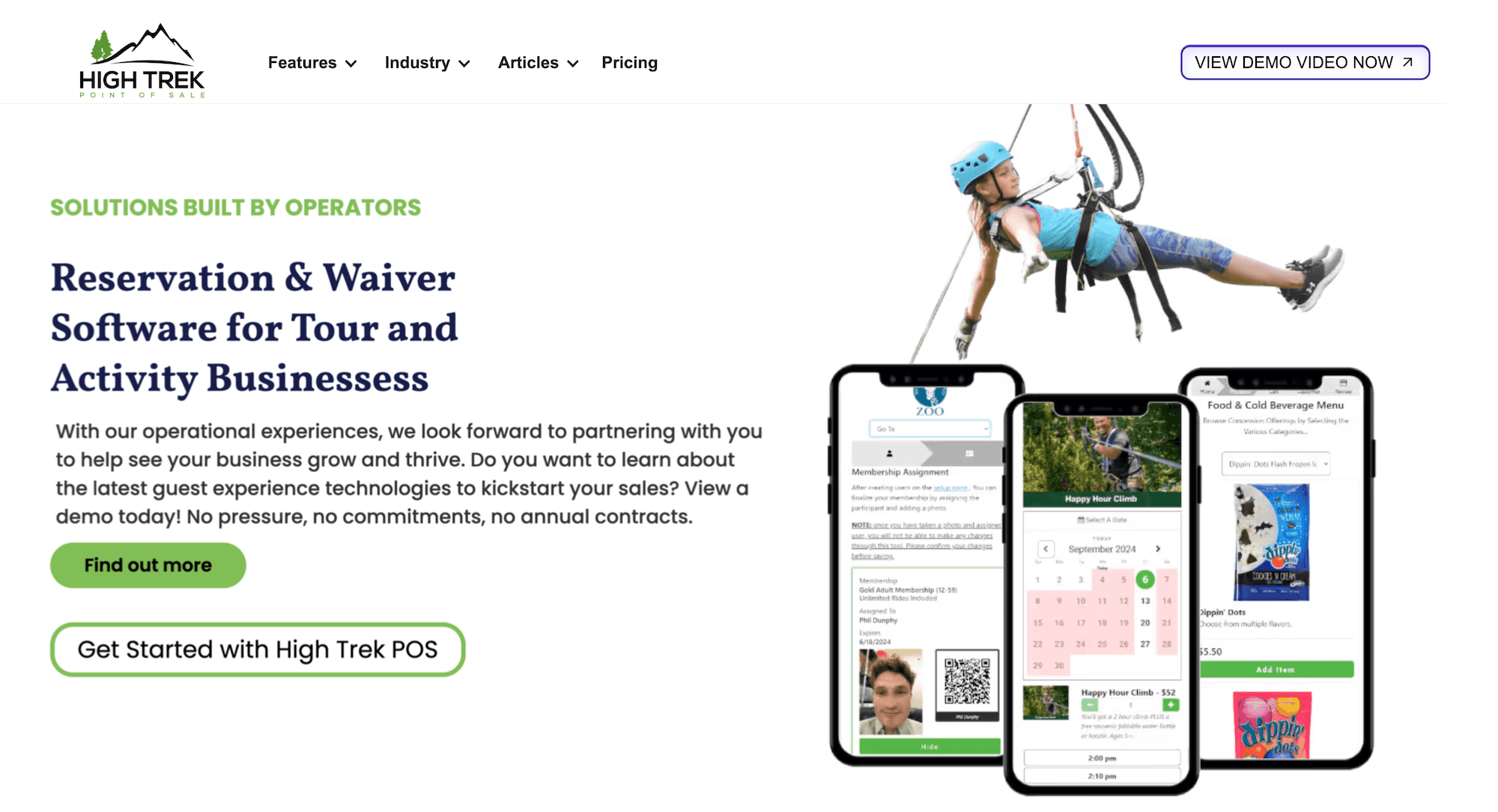 High Trek Point of Sale homepage: Reservation & Waiver Software for Tour and Activity Businesses