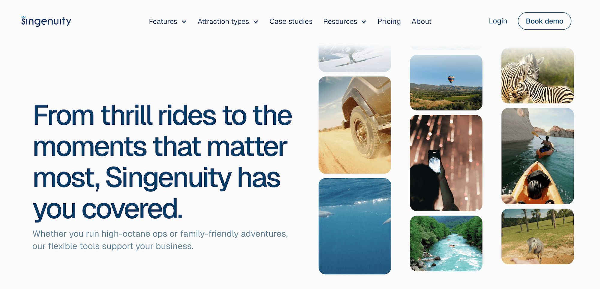 Singenuity attractions landing page: From thrill rides to the moments that matter most