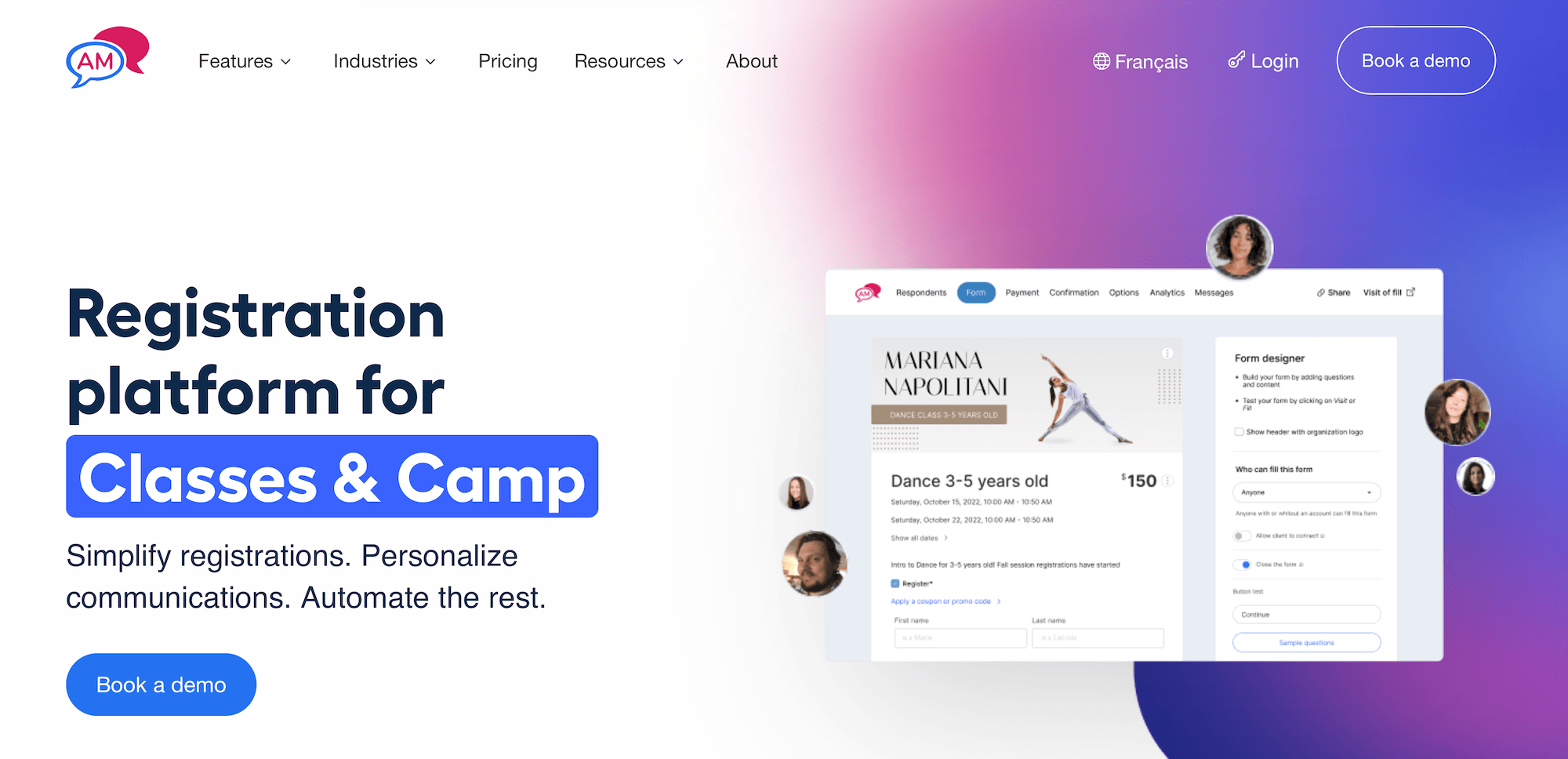 Activity Messenger homepage: Registration platform for Classes & Camp