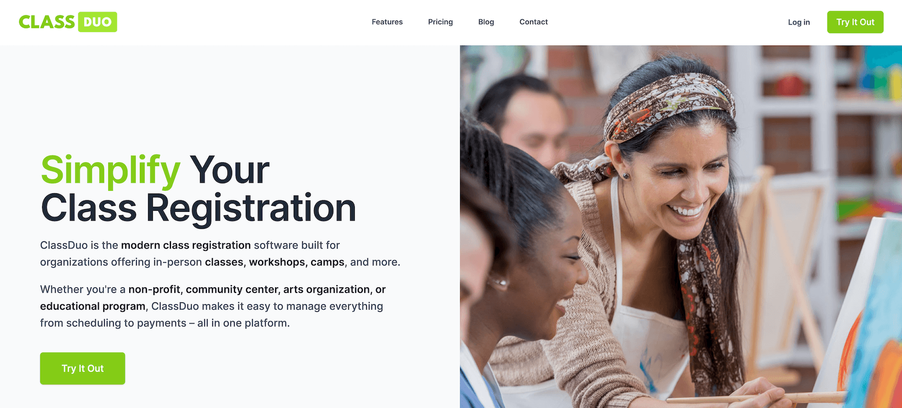 ClassDuo homepage: Simplify Your Class Registration