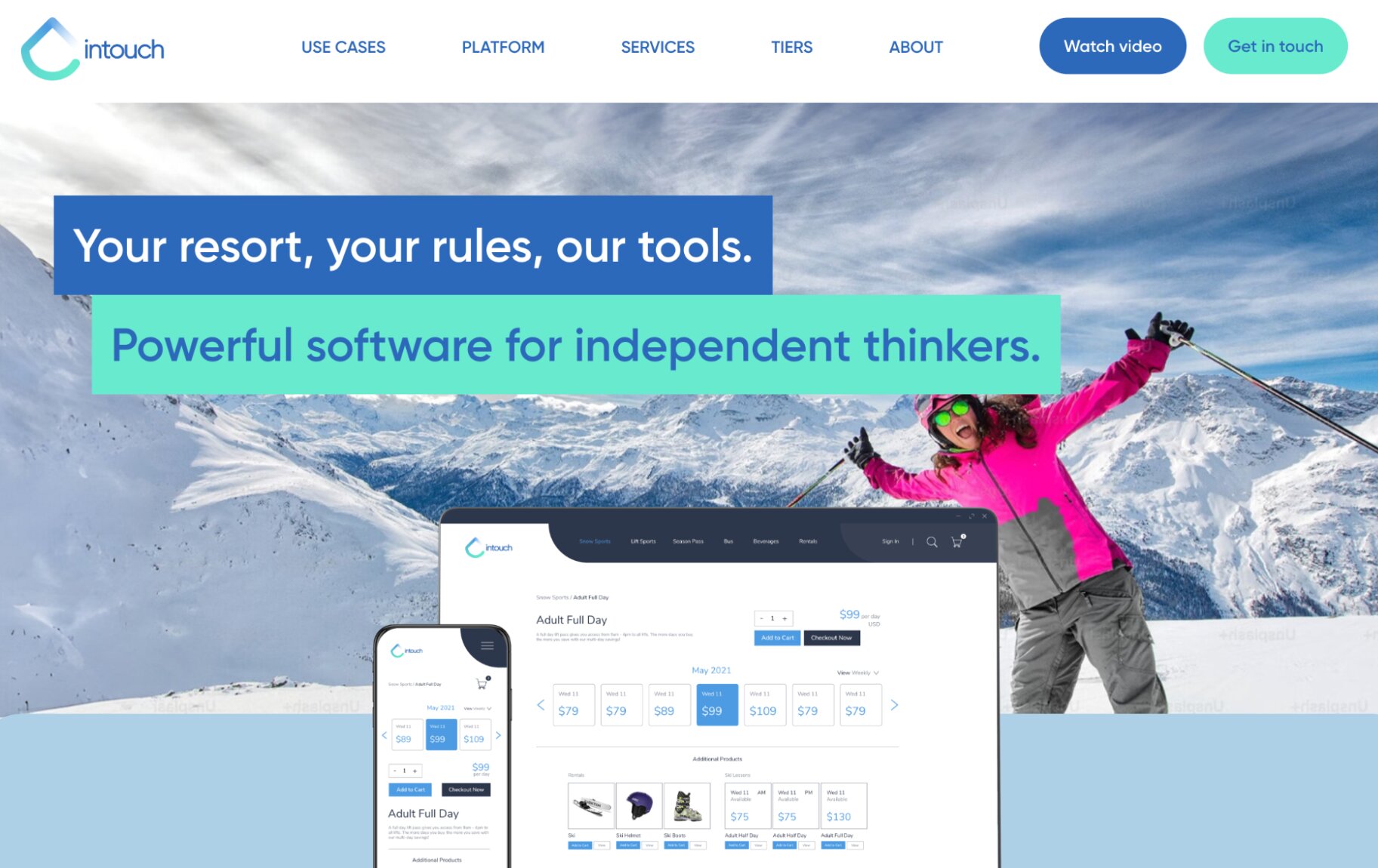 Intouch Elevate homepage: Your resort, your rules, our tools.